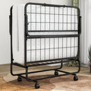 Space-Saving Narrow Twin Rollaway Bed with Pillow and Side Organizer Pocket