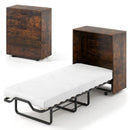 Movable Murphy Bed with Wheels Foldable Cot with Mattress