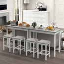 Counter-Height Dining Table and 2 Upholstered Bar Stools