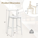 Counter Height Bar Chair Set with Acacia Wood Frame and Supporting Legs