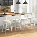 Swivel 24-Inch Counter Height Stool Set of 2 with Inclined Backrest