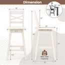 Swivel 24-Inch Counter Height Stool Set of 2 with Inclined Backrest