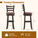 Counter Height Swivel Barstools Set of 2 with Faux Leather Seat and Wrap-around Footrest