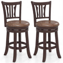 Counter Height Swivel Bar Stools Set of 2 with Back and Solid Rubber Frame