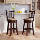 Counter Height Swivel Bar Stools Set of 2 with Back and Solid Rubber Frame