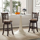 Counter Height Swivel Bar Stools Set of 2 with Back and Solid Rubber Frame