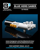 Luke's Blue Lightsaber Building Kit made using LEGO parts - B3 Customs