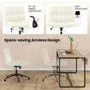 Height-adjustable Armless Desk Chair with Wheels for Home Office Make Up