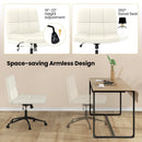 Height-adjustable Armless Desk Chair with Wheels for Home Office Make Up