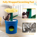 Cute Cat Tree with Flower Padded Perch for Indoor Cats
