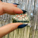 Cycling Love Enamel Pin in Gold