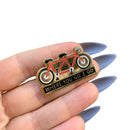 Cycling Love Enamel Pin in Gold