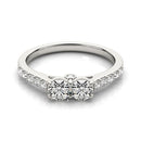 14k White Gold Round Two Stone Diamond Ring (3/4 cttw)