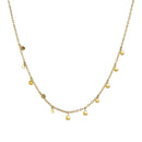Choker Necklace with Hammered Beads in 14k Yellow Gold