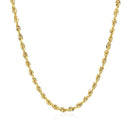 2.75mm 14k Yellow Gold Solid Diamond Cut Rope Chain