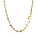 2.75mm 14k Yellow Gold Solid Diamond Cut Rope Chain