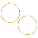 14k Yellow Gold Polished Hoop Earrings (45 mm)