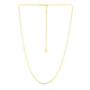 14k Yellow Gold Adjustable Sparkle Chain 1.5mm