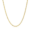 2.0mm 10k Yellow Gold Solid Diamond Cut Rope Chain