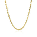 3.0mm 10k Yellow Gold Solid Diamond Cut Rope Chain