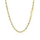 3.0mm 10k Yellow Gold Solid Diamond Cut Rope Chain
