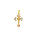 14k Tri Color Gold Cross Pendant