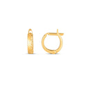 14k Yellow Gold Textured Huggie Hoops(3x10mm)