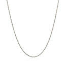 14k White Gold Adjustable Rope Chain 1.0mm