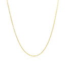 14k Yellow Gold Diamond Cut Cable Link Chain 1.1mm