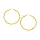 14k Yellow Gold Polished Hoop Earrings (3x30mm)