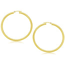 14k Yellow Gold Polished Hoop Earrings (50 mm)