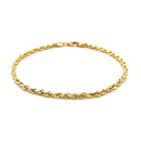 3.0mm 14k Yellow Gold Solid Diamond Cut Rope Bracelet