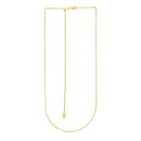 14k Yellow Gold Adjustable Wheat Chain 1.0mm