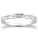 14k White Gold Channel Set Princess Diamond Wedding Ring Band