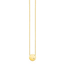 14k Yellow Gold Necklace with Polished Round Pendant with Diamond