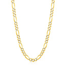 6.0mm 14K Yellow Gold Solid Pave Figaro Chain