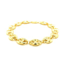 11.0mm 14k Yellow Gold Puffed Mariner Link Bracelet