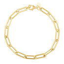 14k Yellow Gold Long Domed Paperclip Chain Bracelet (4.80 mm)
