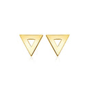 14k Yellow Gold Polished Open Triangle Post Earrings