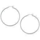 10k White Gold Polished Hoop Earrings (50 mm)