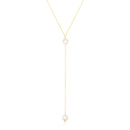14k Yellow Gold Lariat Necklace with Pearls