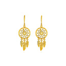 Dream Catcher Earrings in 14k Yellow Gold