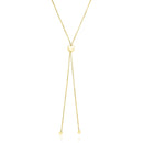 14k Yellow Gold Adjustable Heart Style Lariat Necklace