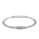 14k White Gold Curb Link Chain Polished Children's ID Bracelet