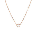 14k Rose Gold 17 inch Necklace with Round White Topaz