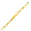14k Yellow Gold Men's ID Cuban Chain Bracelet