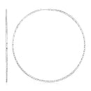 Sterling Silver Large Textured Round Hoop Earrings
