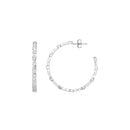 Sterling Silver Hoop Earrings with Round and Marquise Cubic Zirconias