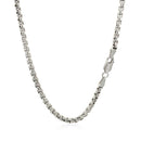 3.0mm Sterling Silver Rhodium Plated Round Box Chain