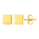 14k Yellow Gold Polished Cube Post Earrings